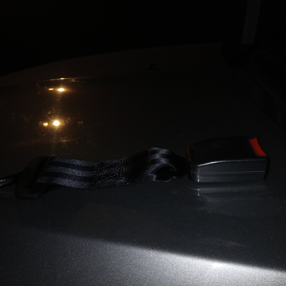 Black Seat Belt Buckle with Red Button